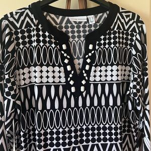 Susan Graver Liquid Knit Graphic Tunic Top M